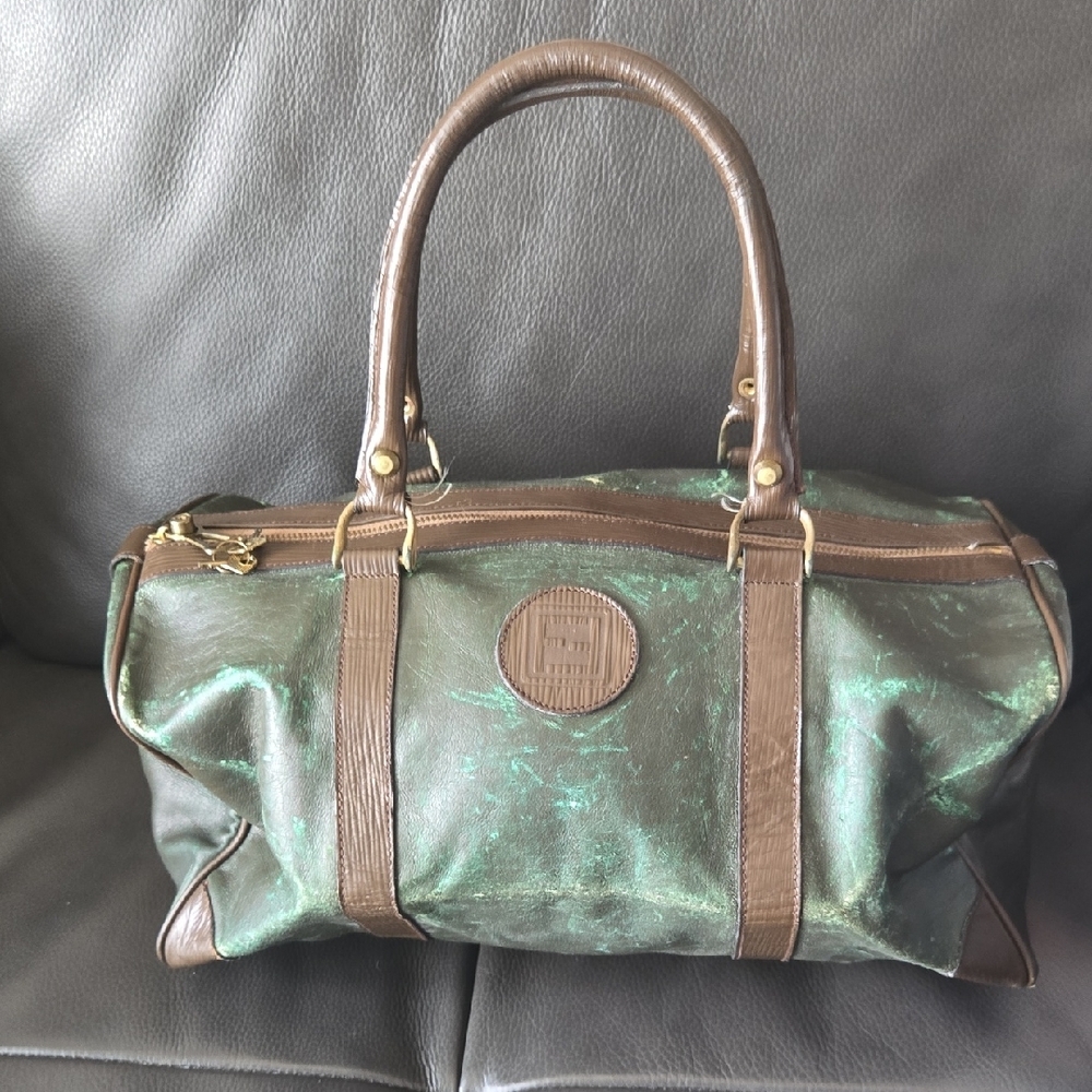 Fendi Green and Brown Handbag